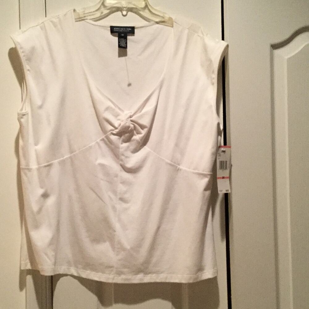 Jones New York 3x White knit shell layering piece cotton/spandex 3x nwot